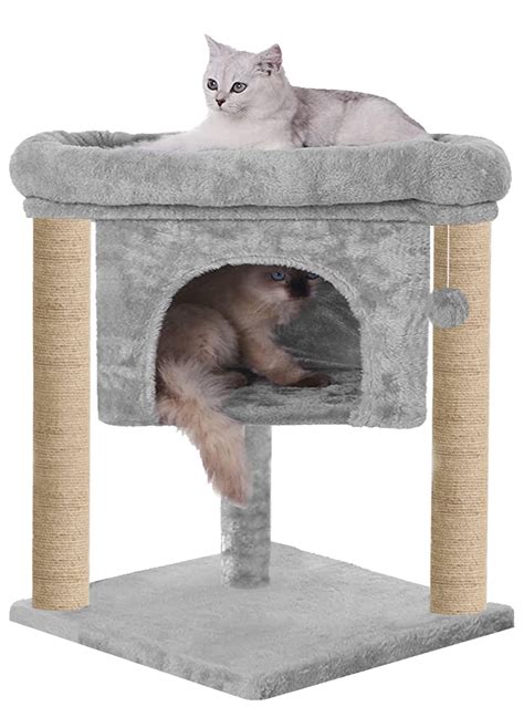 Hiputee Cat Kitten Scratching Post Cat Activity Tree | Plush Fur Fabric ...