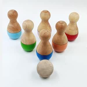 Babbles Wooden Mini Bowling Set Toy Set Fun Learning Game : Amazon.in ...