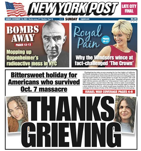 New York Post Cover for November 19, 2023 | New York Post