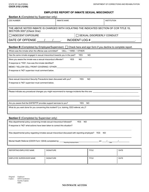 Form Cdcr 2152 ≡ Fill Out Printable PDF Forms Online