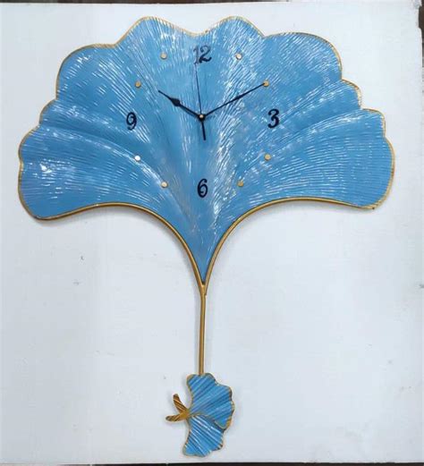 PC Home Decor | Blossoming Flower Wall Clock, Cerulean & Gold – PC HOME ...