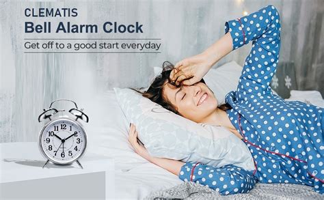 Buy CLEMATIS Vintage Twin Bell, Table Top Alarm Clock with Night LED ...