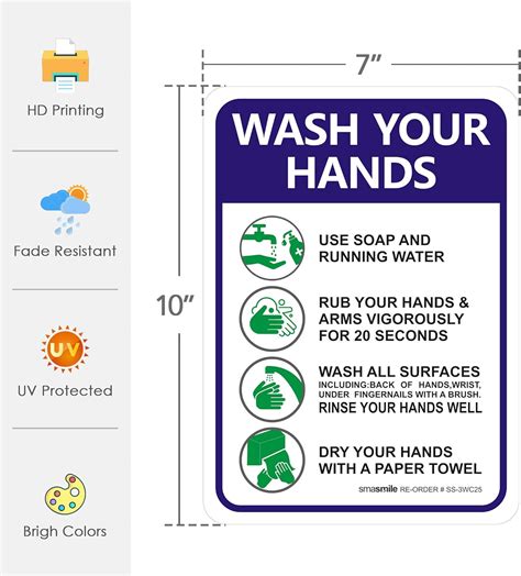 SMASMILE 10-Pack Hand-Washing Self-Adhesive Vinyl Stickers, India | Ubuy