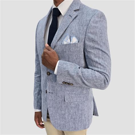 Jenson Mens Slim Fit Peter Linen Sports Jacket in Blue – Mens Suit ...