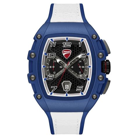 Buy Online Ducati Quartz Multifunction Black Dial Blue Silicone Strap ...