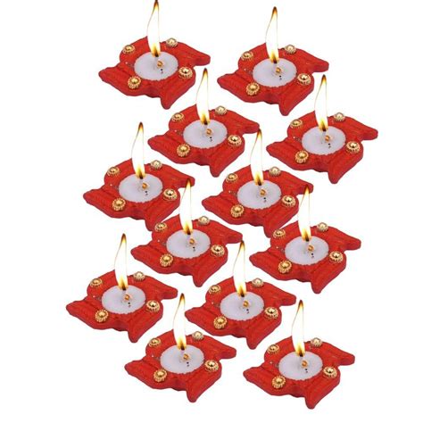 Buy Mbd Best Diwali Set of 12 Small Diyas in Earthen Clay Size (Lxwxh ...