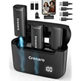 GRENARO Wireless Mic Lavalier Microphone with Charging Case, Compatible ...