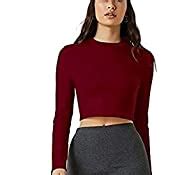 Buy Aahwan Women's & Girl's Solid Full Sleeve Crop Top at Amazon.in