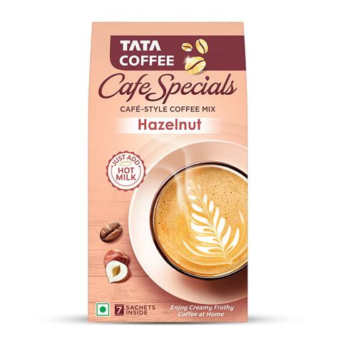 Tata Coffee Cafe Specials, Cafe-Style Coffee Mix, Hazelnut Flavour, 7 ...