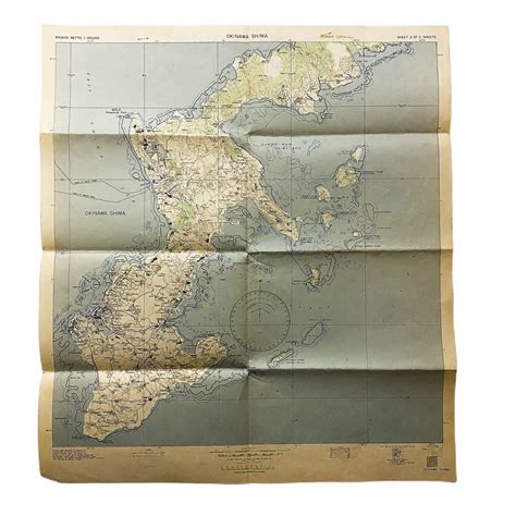 1945 CONFIDENTIAL Southwest Battlefield Composite Map of Okinawa ...