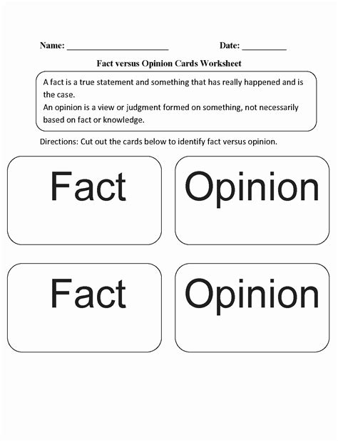 50 Fact or Opinion Worksheet – Chessmuseum Template Library