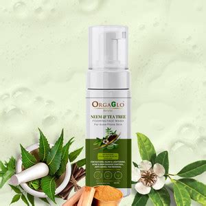orgaglo Natural Neem and Tea Tree Foaming with AHA & BHA for Acne Prone ...