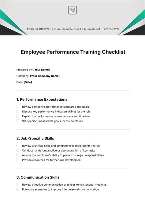 Performance Checklist Template 的图像结果