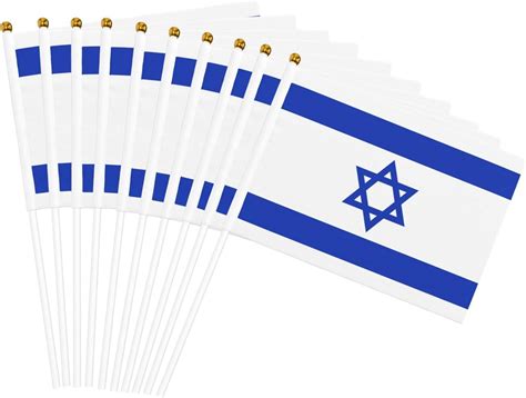 Amazon.com : JOBBE 200 Pack Israel Mini Flag Bandera de Israeli Jewish ...