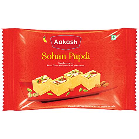 Buy Aakash Sohan Papdi - Sweet Fibres Flavoured With Cardamom Online at ...