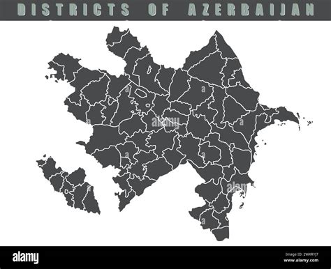 Azerbaijan country map. Map of Azerbaijan in gray color. Detailed gray vector map of Azerbaijan ...