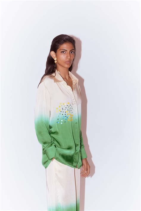 Lime Ice Leheriya Shirt & Trousers Co-ord