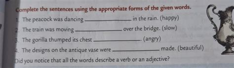 Complete the sentences using the appropriate forms of the given words.1...