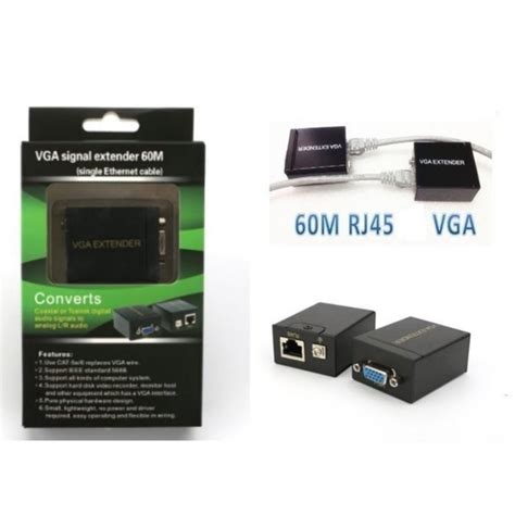 Jual VGA Extender 60m to RJ45 LAN CAT5 CAT6 Ethernet Adapter - GRC-VG ...