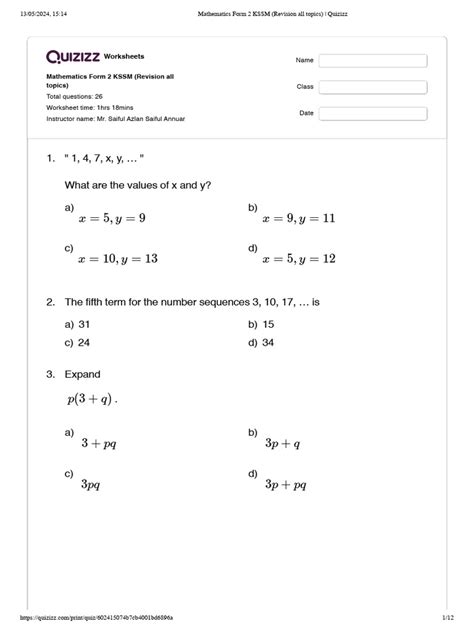 Image result for Mathematics Form 2 Notes