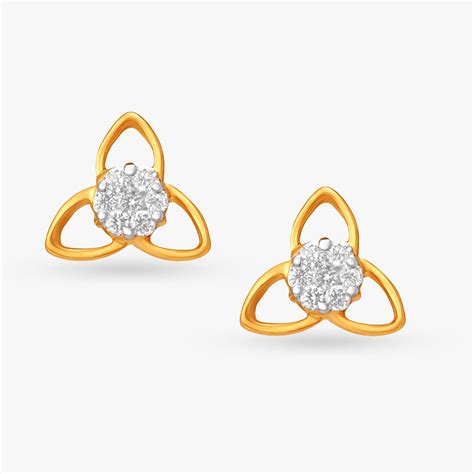 Dazzling Floral Diamond Stud Earrings