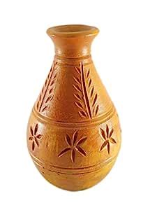Buy Natural Earthen Organic Clay Flower Vase | Terracotta Handmade ...