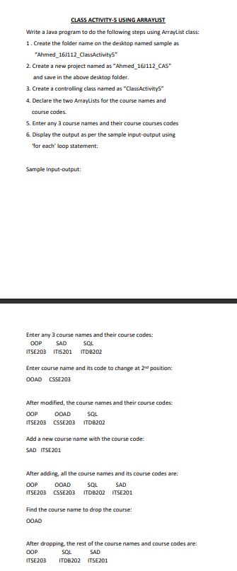ArrayList in Java Practice Questions 的图像结果