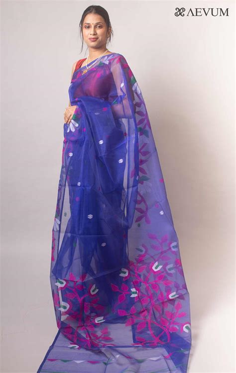 Handwoven Muslin Dhakai Jamdani Saree - 17693 – AEVUM