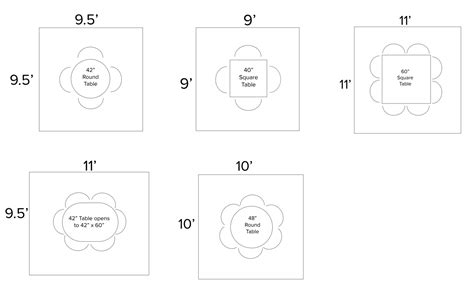 Round Table Size Chart