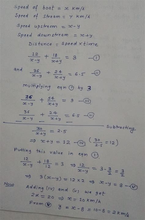 A boat covers 12 km upstream and 18 km downstream in 3 hours ,while it ...