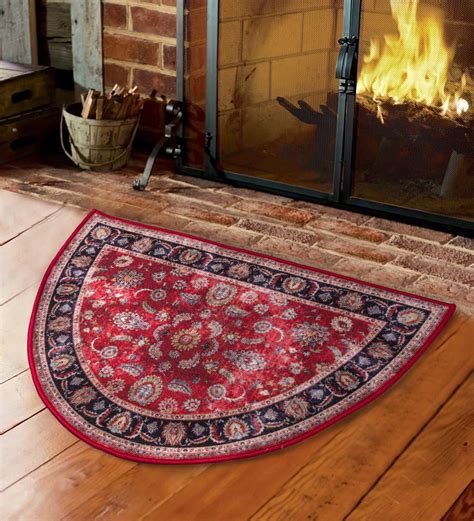 Hearth Rug, Low Profile, 26"x 39" Fireplace Red, Half Circle, Fire ...