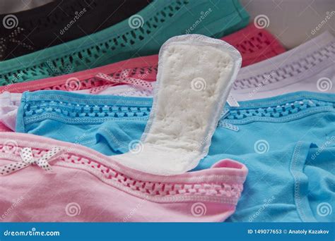 Colorful Women`s Panties and Sanitary Pads Stock Image - Image of ...