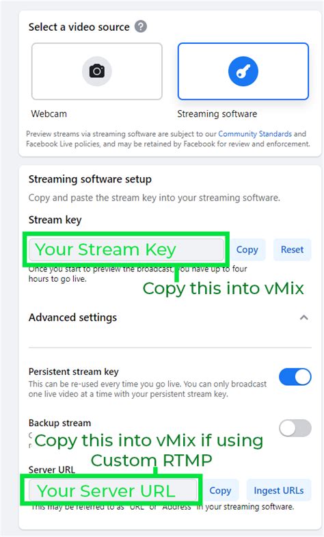 Image result for Facebook Live Stream Key
