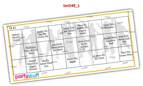 245 Id Tambola, Paper Games, Props Designs