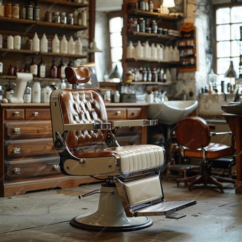 Premium Photo | Vintage Barber Chair in Traditional Barber Shop