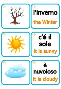 Italian Flashcards - Weather & Seasons - Il Tempo by Discover Languages