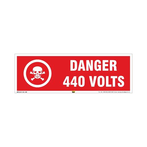 Mr. Safe - Danger 440 Volts Sign Eco Vinyl Sticker 12 Inch X 4 Inch ...