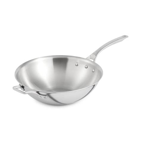 Buy Calphalon 1948242 Signature Stainless Steel Flat Bottom Wok, 12 ...