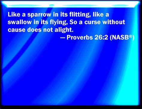 Proverbs 26:2 As the bird by wandering, as the swallow by flying, so ...