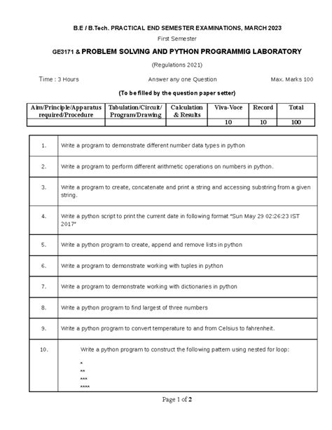 problem solving and python problem solving - Page 1 of 2 B / B ...