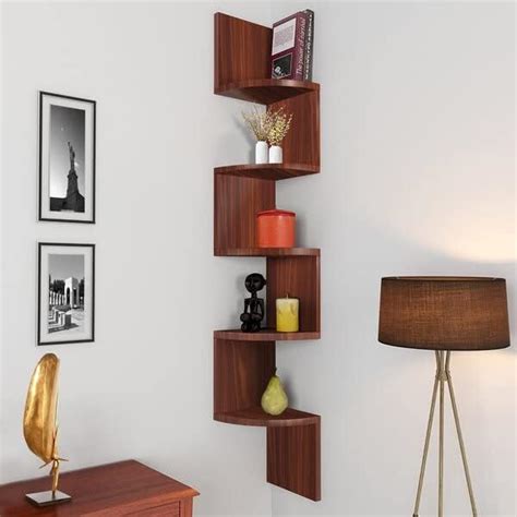 Forzza Vincent Corner Wall Engineered Wood Shelf (Wenge) : Amazon.in ...