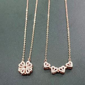 Yellow Jewels Two in one magnetic Heart Chain Gold-plated Plated ...