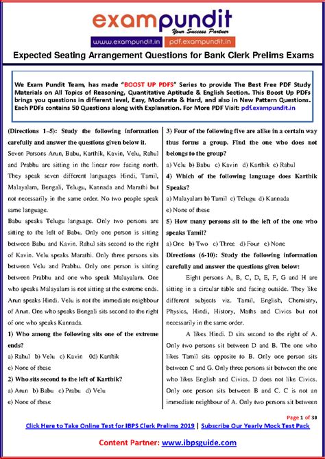 2019 1217213924205457 expected seating arrangement questions for ibps ...