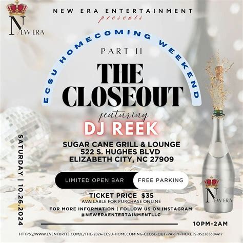 THE 2024 ECSU HOMECOMING CLOSE-OUT PARTY, SugarCane Grill & Lounge ...