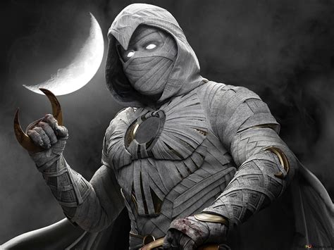 Moon Knight In Frount Of Half Moon With His Half Moon Blades 4K ...