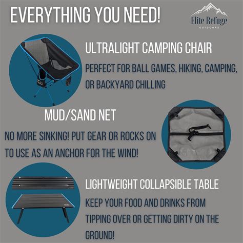 Buy Elite Refuge Outdoors Backpacking Chair and Table; Ultra ...