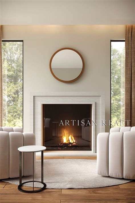 Modern Contemporary Fireplace Mantel in Cast Stone