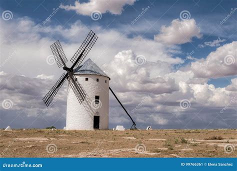 Medieval Windmill of Don Quixote in Castilla La Mancha. Spain ...