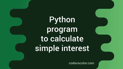 Image result for Simple-Interest Python Program