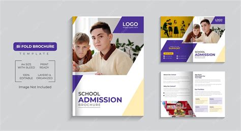 School admission bi fold brochure template premium vector | Premium Vector